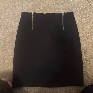 Sunday Best Black Pencil Skirt with Zipper Details